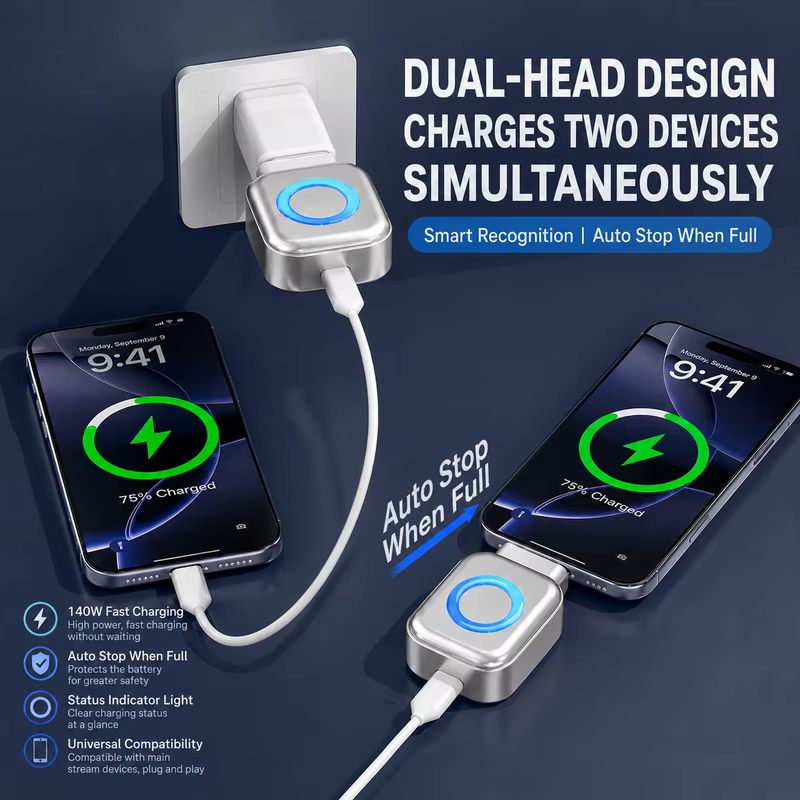 140W AI Smart Auto‑Disconnect USB‑C Charging Cable – Fast Charge, Battery Protection, Braided Durable Design - Image 3