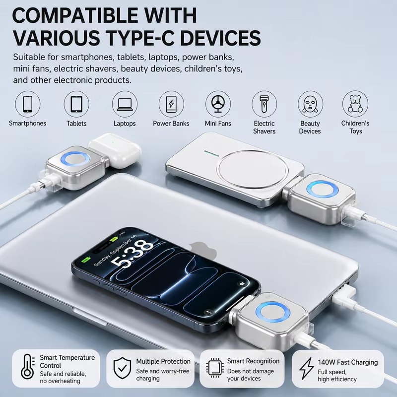 140W AI Smart Auto‑Disconnect USB‑C Charging Cable – Fast Charge, Battery Protection, Braided Durable Design - Image 4