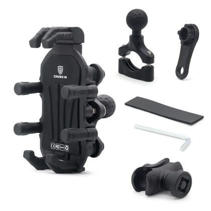 Aluminum Alloy Motorbike & Bicycle Phone Holder – Anti‑Shake 360° Handlebar Mobile Mount