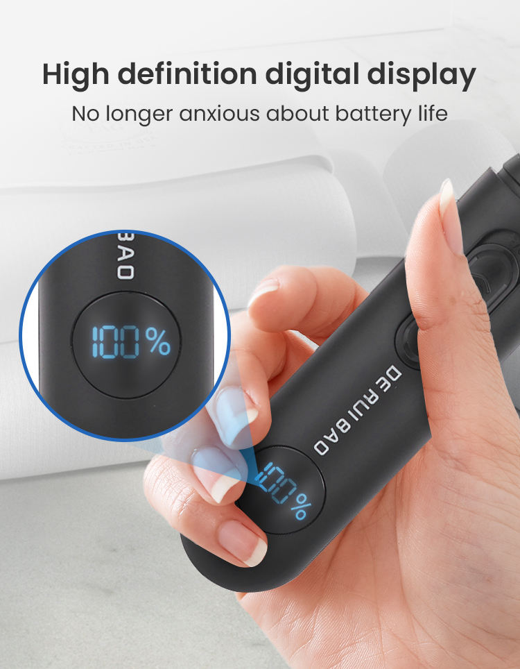 `Smart Electric Nasal Hair Trimmer with High Definition Digital Battery Display