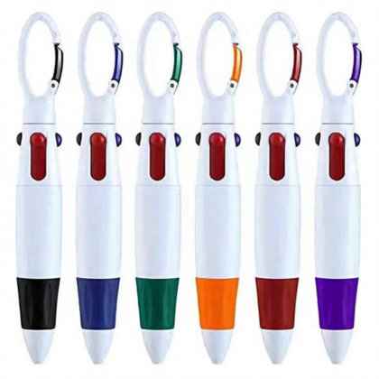 SmartLife ClipWrite 4 Color Pen with carabiner clip